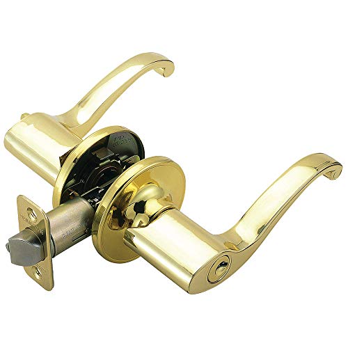 【中古】【未使用・未開封品】Design House 784892 Scroll Entry Leverset with 2-Way Latch, Polished Brass Finish Design House [並行輸入品]