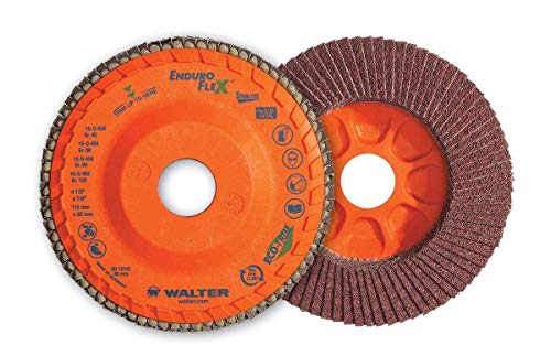 【中古】【未使用・未開封品】Walter Enduro-Flex Stainless Flap Disc, 4-1/2 diameter, 80 grit, Type 29, 5/8-11 Thread Size, Trimmable wood fiber Backing, Zirconia Al