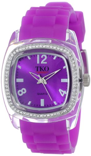【中古】【未使用・未開封品】[女性用腕時計]TKO ORLOGI Women's TK557-PR Tivoli Crystalized Plastic Case Rubber Strap Watch[並行輸入品]｜AJIMURA-SHOP