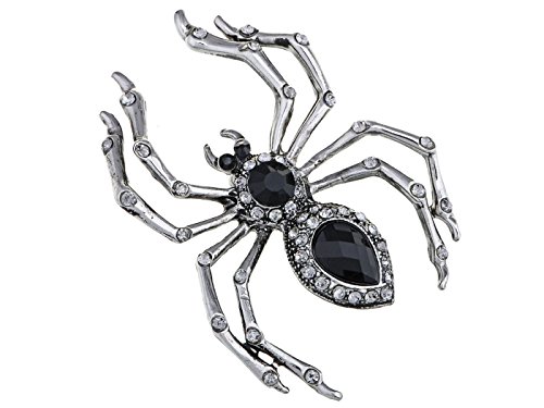 【中古】【未使用・未開封品】Alilang ハロウィン クリスタル ラインストーン ブラック ベリー スパイダー ブローチピン