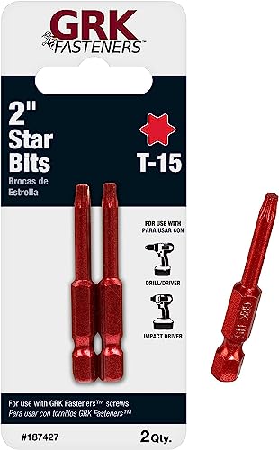 【中古】【未使用・未開封品】GRK 772691864277 T15-2-Inch Bits in Red Containing 1pkg Equal to 25 Bits