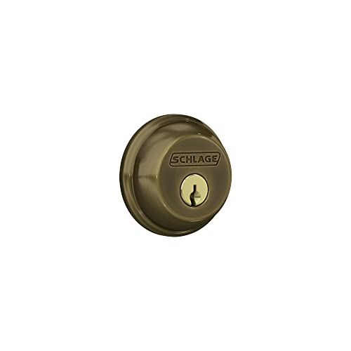 【中古】【未使用・未開封品】Schlage B60 N 609 デッドボルト 片側鍵付き 最高の住宅安全性 アンティーク真鍮