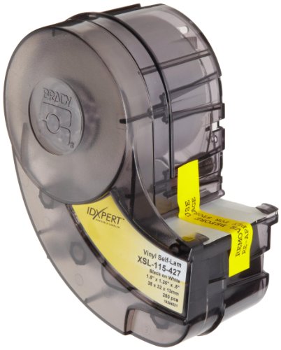 【中古】【未使用・未開封品】Brady XSL-115-427 Idxpert 1.25 Height, 1.5 Width, B-427 Self-Laminating Vinyl, Black On White And Translucent Color Label (250 Per Cart