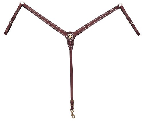 【中古】【未使用・未開封品】(Chestnut) - Weaver Texas Star Straight Breast Collar