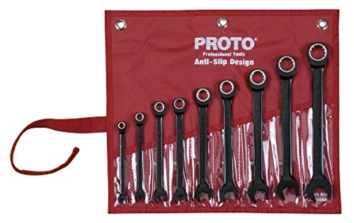 【中古】【未使用・未開封品】Stanley Proto JSCR-9S Proto 9-Piece Black Chrome Non-Reversible Combination Ratcheting Wrench by Stanley-Proto