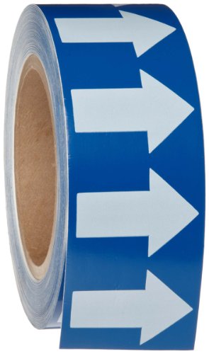 【中古】【未使用・未開封品】Brady 91423 2 Width, 90' Length, B-946 High Performance Vinyl, White On Blue Color Arrow Tape, Legend (Arrow Pictogram) by Brady