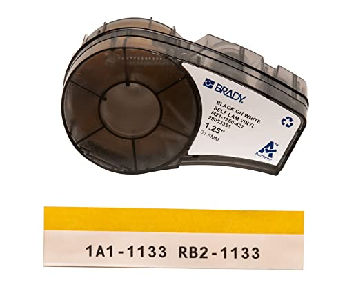 【中古】【未使用・未開封品】Brady M21-1250-427 14' Length, 1.25 Width, B-427 Self-Laminating Vinyl, Black On White/Translucent Color BMP 21 Mobile Printer Label by｜AJIMURA-SHOP