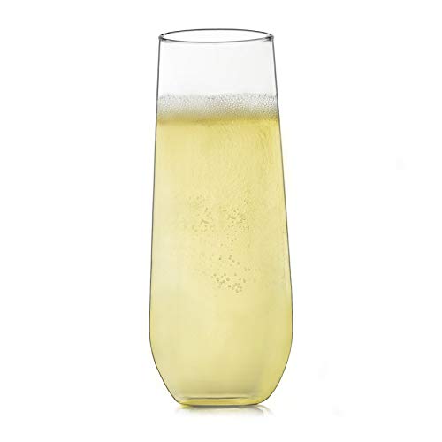 【中古】【未使用・未開封品】Libbey 8.5 oz. Stemless Flute Glasses in Clear, Set of 12 by Libbey