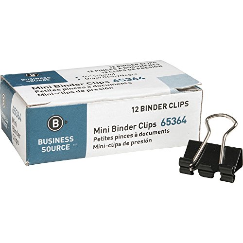 【中古】【未使用・未開封品】Business Source Mini Binder Clips - - Black (65364) by Business Source