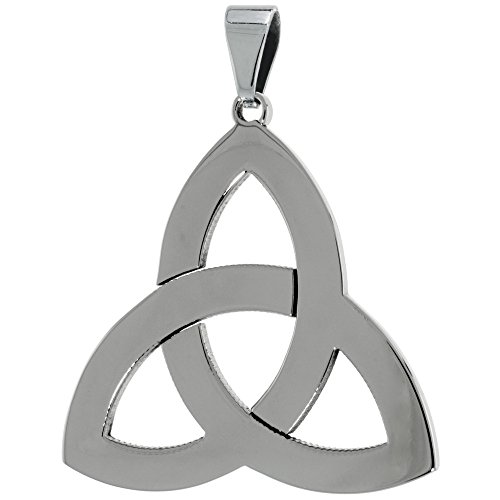 【中古】【未当て嵌める・未開封品】Stainless Steel Triquetra Celtic Trinity knot Pendant, 3.8糎 tall with 76.2糎 chain
