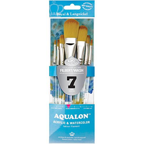 【中古】【未使用・未開封品】Aqualon Royal and Langnickel Short Handle Paint Brush Set, Filbert, 7-Piece by Aqualon