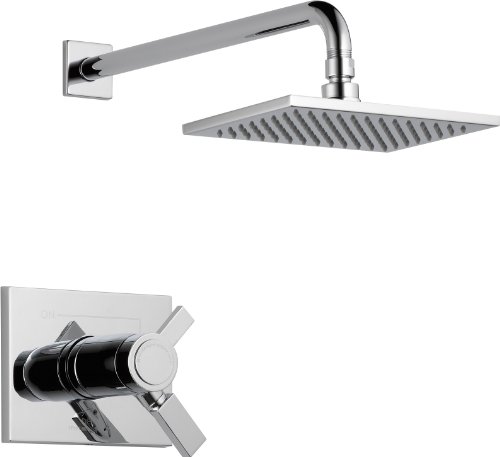 【中古】【未使用・未開封品】Delta Faucet Vero 17T Series Dual-Function Shower Trim Kit with Single-Spray Touch-Clean Rain Shower Head, Chrome T17T253 (Valve Not In