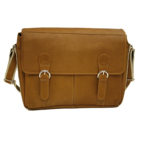 【中古】【未当てはめる・未開封品】Piel Leather 2810 Classic Expandable Messenger Bag - Saddle
