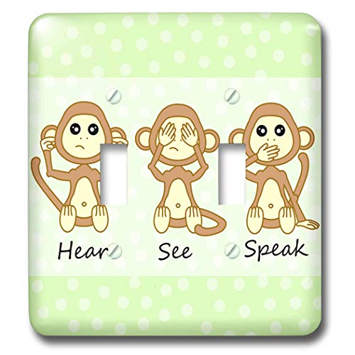 【中古】【未使用・未開封品】3drose LLC lsp 6126?_ 2?Hear No See No Speak No Evil、かわいいBaby Monkeys、ダブル切り替えスイッチ