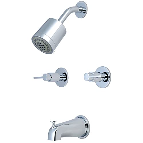 【中古】【未使用・未開封品】Kingston Brass KBX8141NDL Nuvo Fusion Tub & Shower Faucet with 2 Handle, Polished Chrome