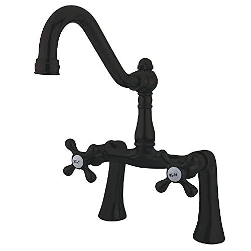 【中古】【未使用・未開封品】Kingston Brass KS3235AX Restoration Clawfoot Tub Bridge Faucet, Oil Rubbed Bronze