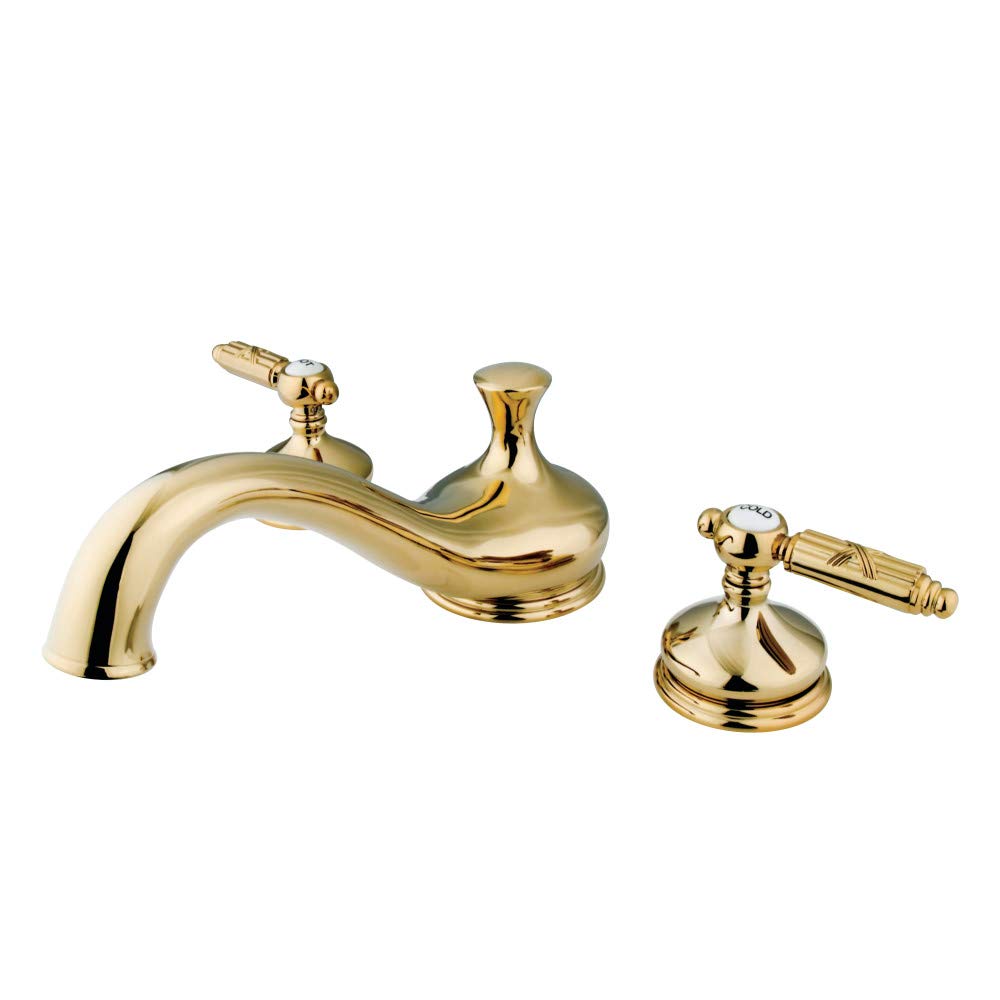 【中古】【未使用・未開封品】Kingston Brass KS3332GL Roman Tub Filler & Metal Lever Handle Polished Brass