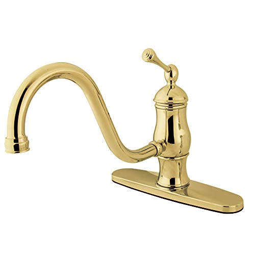 【中古】【未使用・未開封品】Kingston Brass KS1572BLLS Heritage キッチン蛇口 スプレーとプレートなし 11インチ 注ぎ口 光沢真鍮|AJIMURA-SHOP