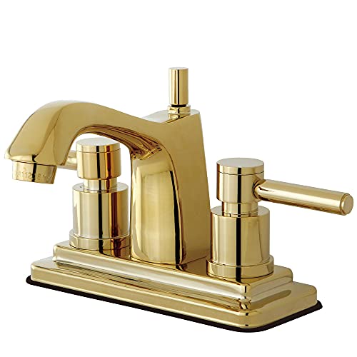【中古】【未使用・未開封品】Kingston Brass KS8642DL コンコード ツインレバーハンドル 4インチ 洗面所蛇口 光沢真鍮｜AJIMURA-SHOP