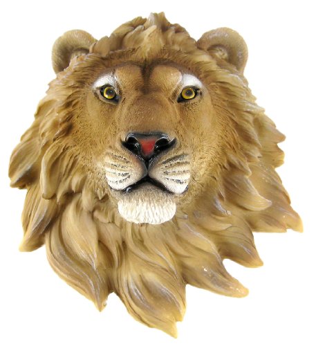 【中古】【未使用・未開封品】African Lion Head Mount Wall Statue Mini Bust Leo 24cm｜AJIMURA-SHOP