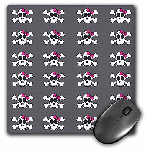 【中古】【未使用・未開封品】3drose LLC 8?x 8?x 0.25インチマウスパッド、かわいいSkull and Crossbones Girl印刷(MP 6356?_ 1?)