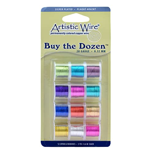 【中古】【未当て嵌める・未開封品】Artistic Wire 28-Gauge Buy-The-Dozen, Various Silver Plated Colors, by Beadalon
