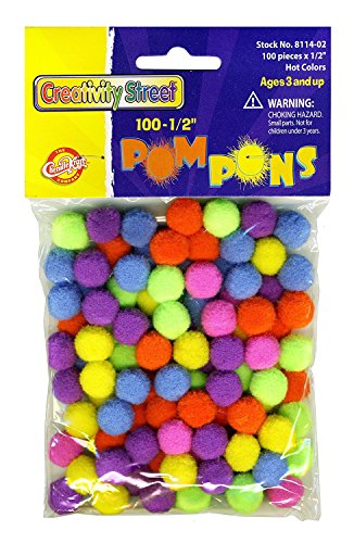 【中古】【未使用・未開封品】Creativity Street Hot Colors Pom Pons, 0.5-Inch, 100-Pack (AC8114-02) by Creativity Street｜AJIMURA-SHOP