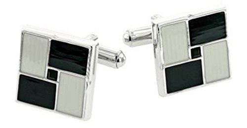 【中古】【未使用・未開封品】ブラックとアイボリーエナメルCufflinks|AJIMURA-SHOP