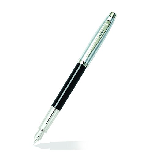 【中古】【未当て嵌める・未開封品】Sheaffer Brushed Chrome Plated Cap/ Black Barrel/ Nickel Plated Trim Fountain Pen 筆 (並行輸入品)