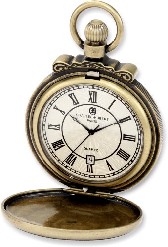 【中古】【未当てはめる・未開封品】Charles-Hubert- Paris 3863-G 47粍 Quartz Pocket Watch - Antique Gold
