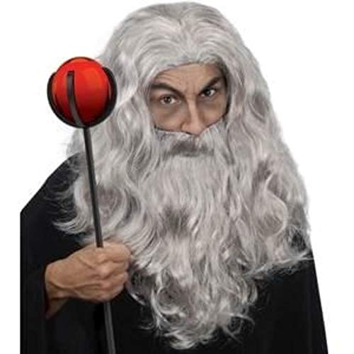 【中古】【未使用・未開封品】Loftus 大人用 スターパワー ウィザード ウォーロック 魔法使い あごひげ ウィッグ グレー ワンサイズ