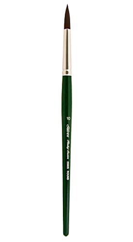 【中古】【未使用・未開封品】Silver Brush 2500S-10 Ruby Satin Short Handle Synthetic Brush, Round, Size 10 by Silver Brush Limited
