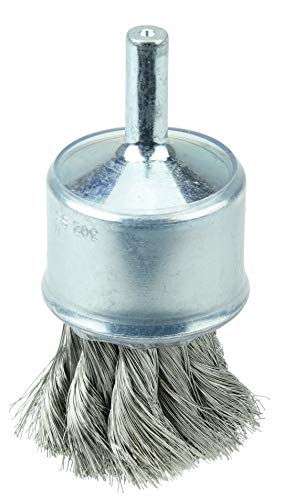 【中古】【未使用・未開封品】Weiler Wire End Brush, Hollow End, Coated Cup, Round Shank, Stainless Steel 302, Partial Twist Knotted, 1-1/8 Diameter, 0.006 Wire Diam