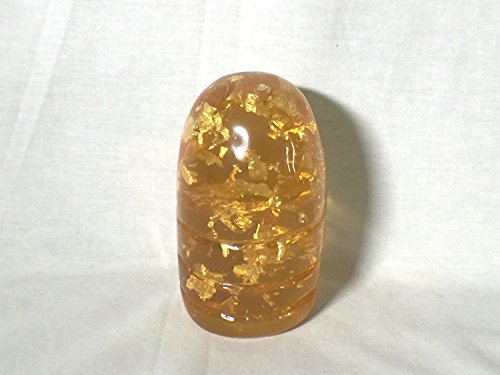 【中古】【未使用・未開封品】Sankara Stone, Translucent Crystal Clear Amber with Floating Gold Leaf|AJIMURA-SHOP