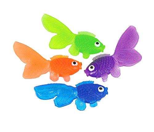【中古】【未当て嵌める・未開封品】Vinyl Goldfish - 144 pieces - Assorted Colors - 1 3/4 inch long by Rhode Island Novelty