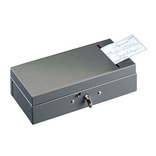 【中古】【未使用・未開封品】STEELMASTER スチール証書ボックス 小切手差し入れ口付き ディスクロック 2.9 x 10 x 4.9インチ グレー (221104201)|AJIMURA-SHOP