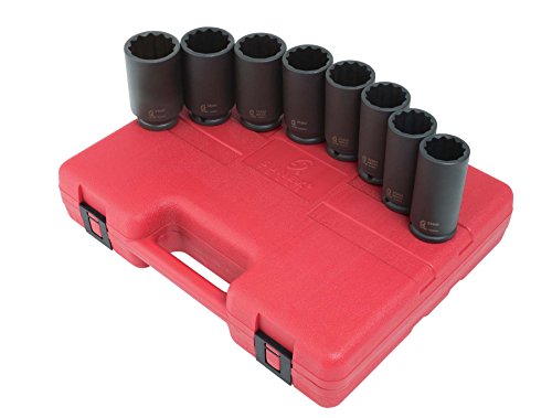 【中古】【未使用・未開封品】Sunex 2835 1/2-Inch Drive 12-Point Deep Spindle Nut Impact Socket Set, 8-Piece by Sunex