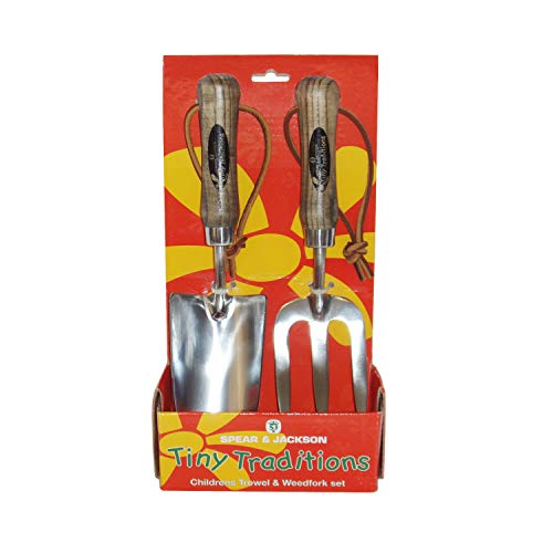 【中古】【未使用・未開封品】Spear and Jackson 4035SET Traditional Children\'s Trowel and Weed Fork Set,Blue,25 x 8.5 x 5.5 cm