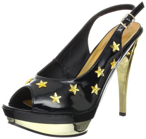 【中古】【未使用・未開封品】Ellie Shoes Women Skylar Sandal,Black/Gold,10 M US