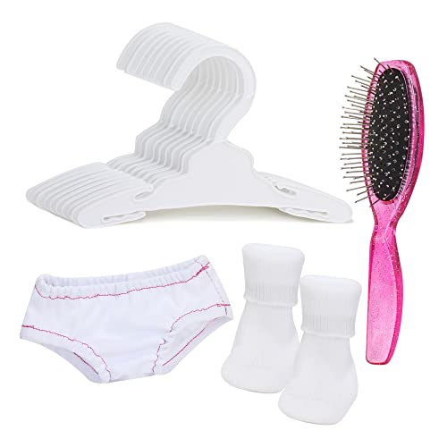 【中古】【未使用・未開封品】Complete Doll Accessories Set for 18 Inch Dolls & American Girl Dolls, Doll Hangers, Doll Hairbrush, White Doll Socks,｜AJIMURA-SHOP