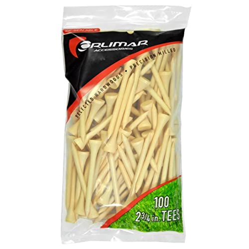【中古】【未使用・未開封品】(100 Count, 5.1cm - 1.9cm , Natural) - Orlimar Wood Golf Tees (Multiple Colours and Sizes Available)