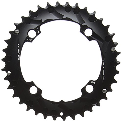 【中古】【未使用・未開封品】Truvativ Chainring MTB 38T 4 Bolt 104 mm BCD Aluminium No Pin Blast Black 2 x 10 (38-24) S1 (49 mm Chainline), 11.6215.188.420 by Truva