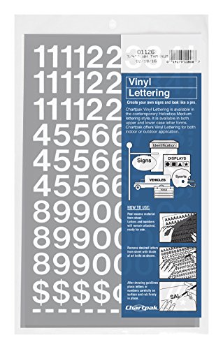 【中古】【未使用・未開封品】(1.9cm High, White) - Chartpak Self-Adhesive Vinyl Numbers, 1.9cm High, White, 222 per Pack (01126)｜AJIMURA-SHOP