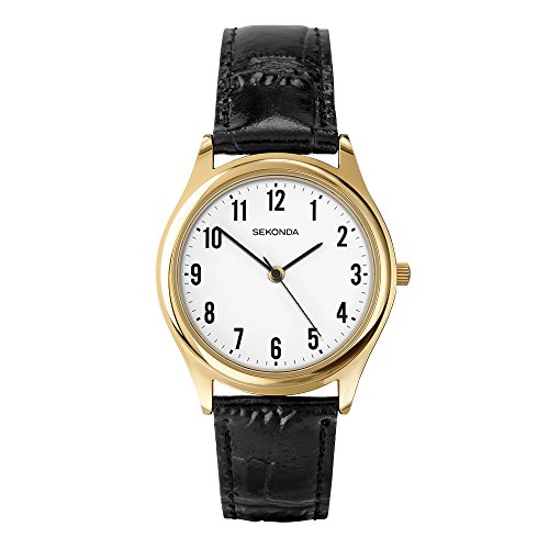 【中古】【未当て嵌める・未開封品】[メンズウォッチ]Sekonda Men\u0027s Quartz Watch with White Dial Analogue Display and Black Leather Strap 3623.27[並行輸入品]