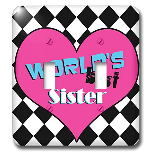 【中古】【未使用・未開封品】3dRose lsp_10847_2 Worlds Best Sister ダブルトグルスイッチ