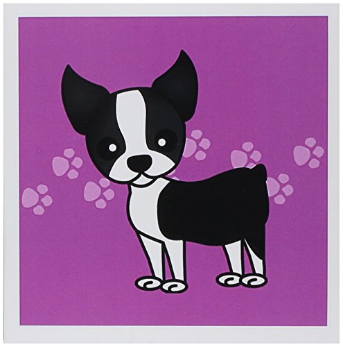 【中古】【未使用・未開封品】Janna Salak Designs犬???かわいいボストン・テリアパープルPawprint背景???グリーティングカード Set of 6 Greeting Cards｜AJIMURA-SHOP