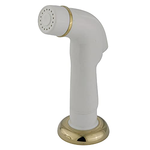 【中古】【未使用・未開封品】(White Sprayer With Polished Brass Flange) - Kingston Brass KBS752SP Gourmetier KBS752SP Kitchen Faucet Sprayer with Hose Polished Bras|AJIMURA-SHOP