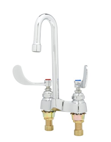 【中古】【未使用・未開封品】T&S Brass B-0892-CR Deck Mount Medical Faucet with Rigid Gooseneck, Aerator, Wrist Handles and Ceramic Cartridges by T&S Brass｜AJIMURA-SHOP