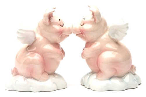 【中古】【未当て嵌める・未開封品】Salt \u0026 Pepper Shakers Set - HOG HEAVEN New Ceramic Kitchen Gifts 8622