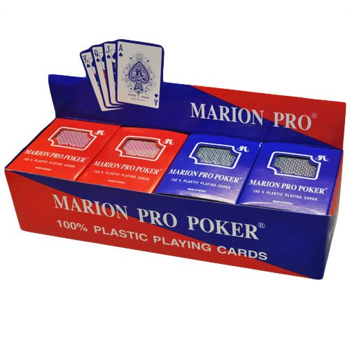 【中古】【未使用・未開封品】Box of 12 decks of 100% Plastic Marion Pro Poker Playing Cards - Regular index